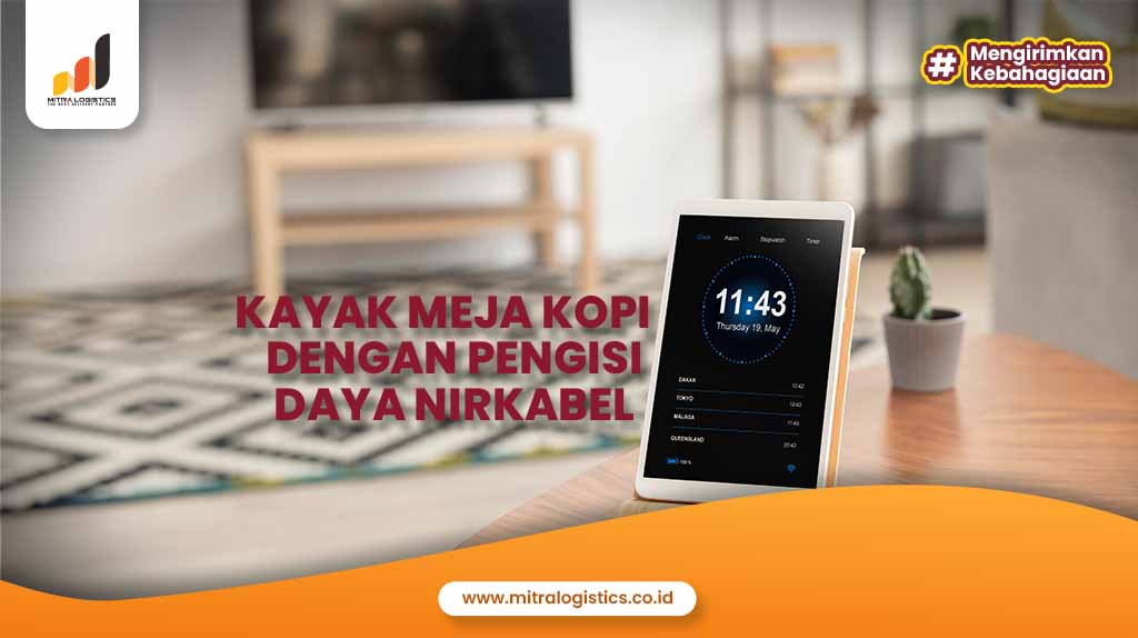 Kayak Meja Kopi Dengan Pengisi Daya Nirkabel