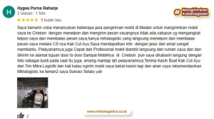 testimoni kirim mobil medan cirebon