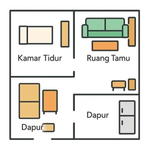 Contoh sketsa penataan ruangan rumah baru