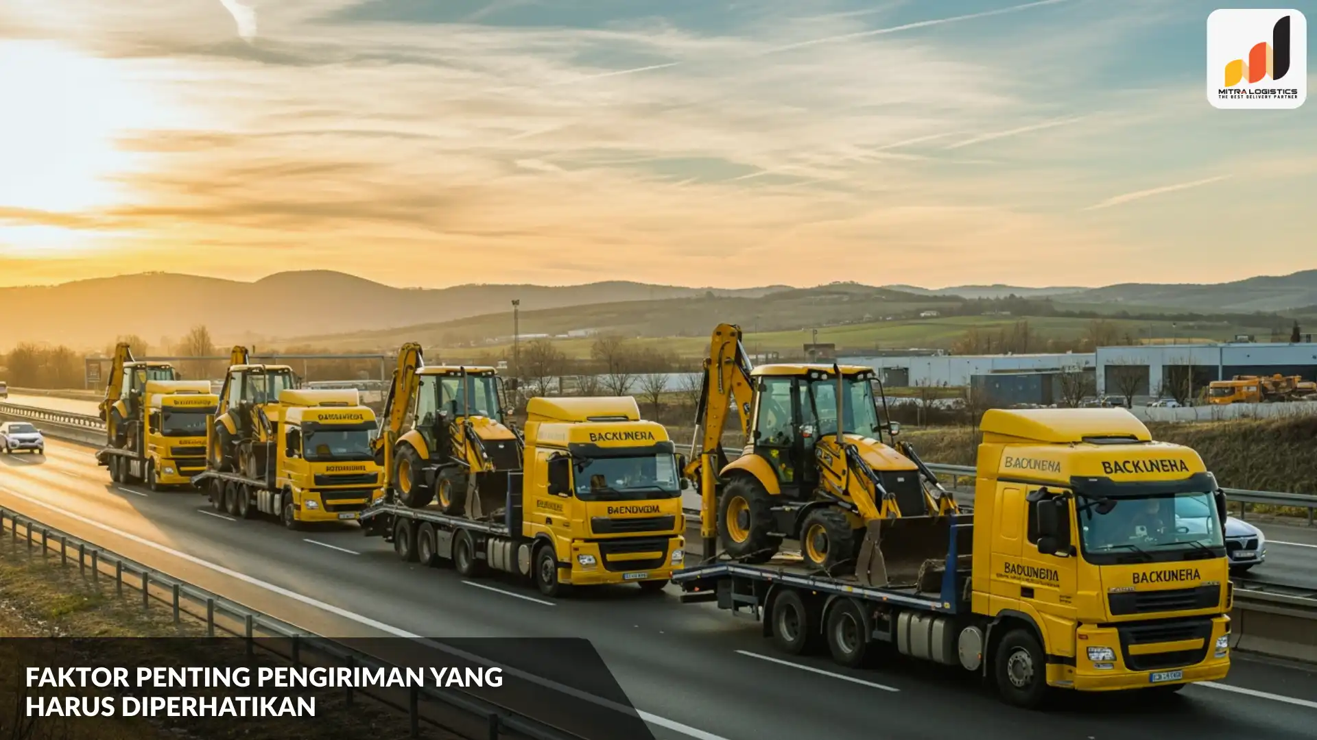 armada untuk pengiriman backhoe loader