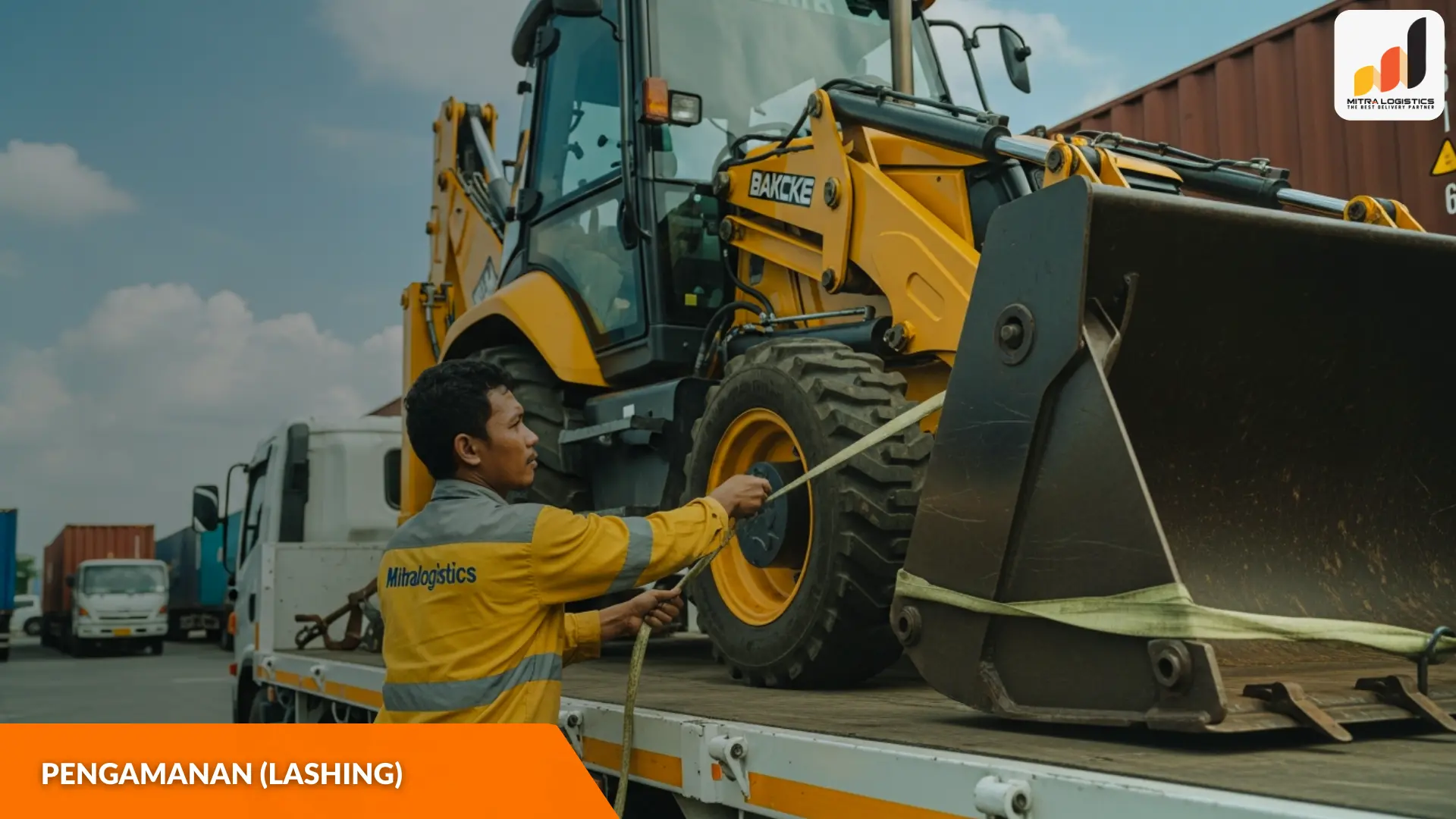 cara mengirim backhoe loader