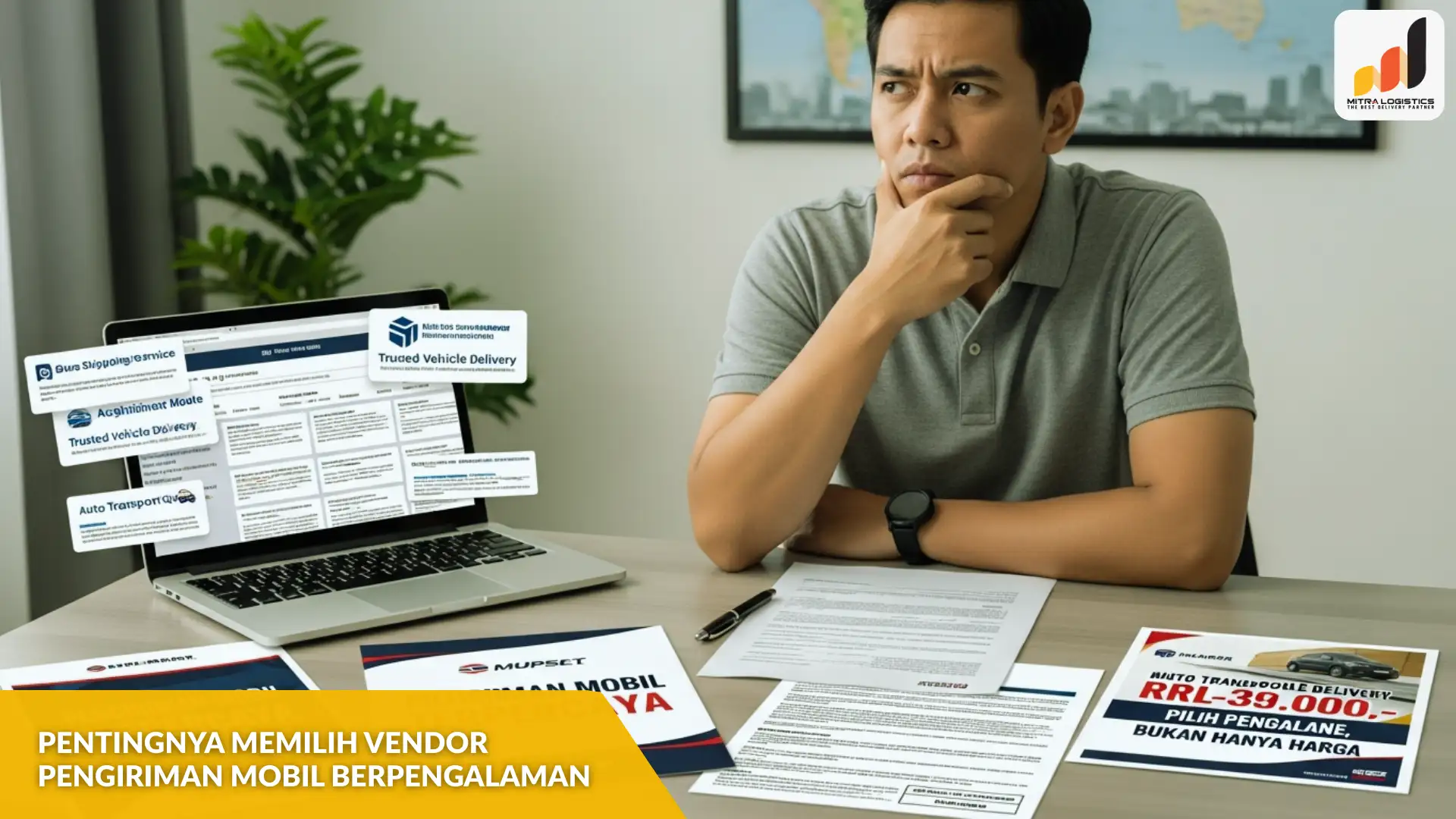 mempersiapkan mobil sebelum dikirim ekspedisi